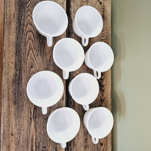 Vintage 1970s PYREX Opal Tea Cup Coffee Mug - set of 8 - Picture 4 of 9